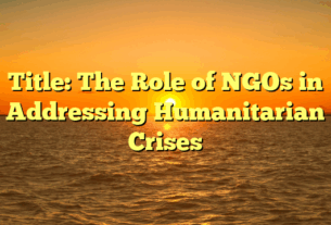 Title: The Role of NGOs in Addressing Humanitarian Crises