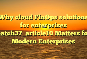 Why cloud FinOps solutions for enterprises batch37_article10 Matters for Modern Enterprises